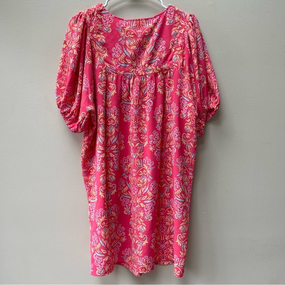 NWT Michelle McDowell Penny Tunic Dress Pink Busy Bee Coral Print Size M - Picture 7 of 7